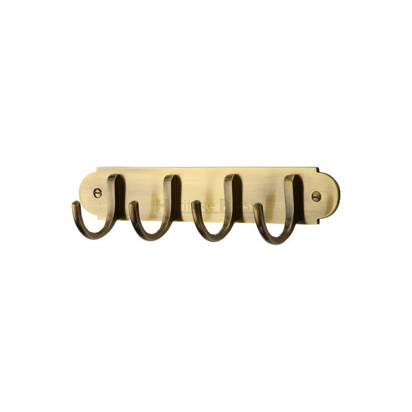Coat Hooks on Plate by M Marcus - Heritage Brass