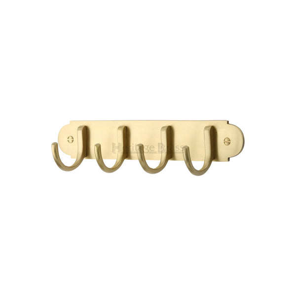 Coat Hooks on Plate by M Marcus - Heritage Brass