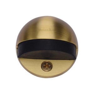 Round Shielded Floor Mounted Door Stop by M Marcus - Heritage Brass
