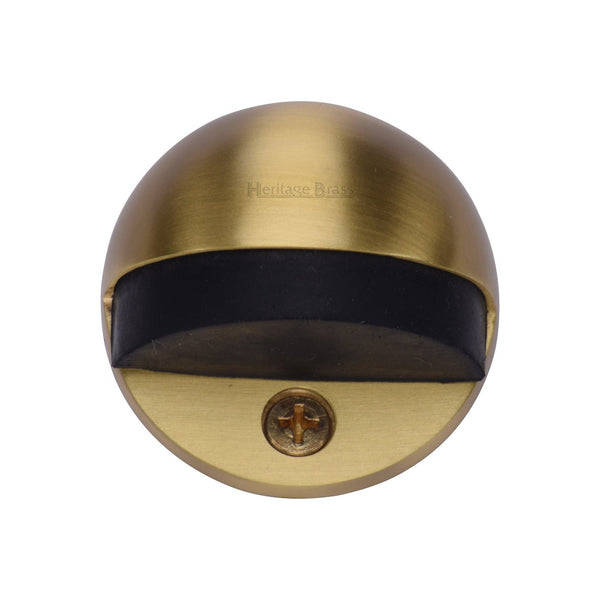 Round Shielded Floor Mounted Door Stop by M Marcus - Heritage Brass