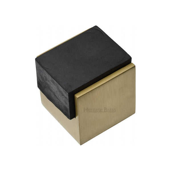 Square Floor Mounted Door Stop - V1082 by M Marcus - Heritage Brass