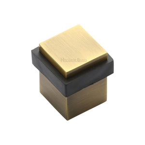 Square Floor Mounted Door Stop - V1089 by M Marcus - Heritage Brass