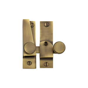 Sash Fastener Lockable - V1106L - Antique Brass