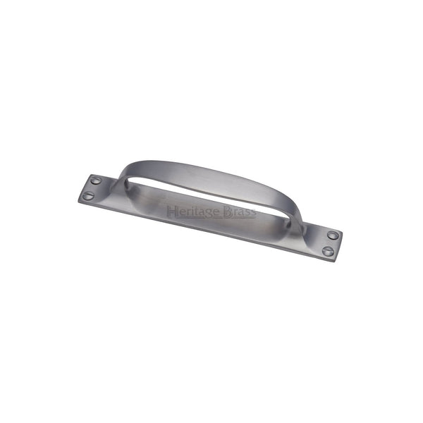 Door Pull Handle on Plate Offset by M Marcus - Heritage Brass