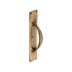 Door Pull Handle on Plate by M Marcus - Heritage Brass