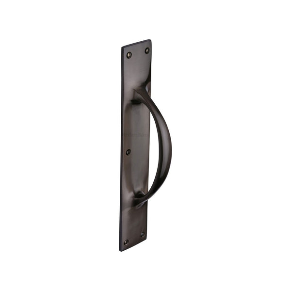 Door Pull Handle on Plate by M Marcus - Heritage Brass