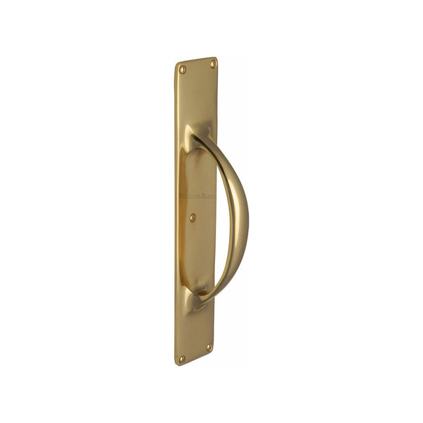Door Pull Handle on Plate by M Marcus - Heritage Brass