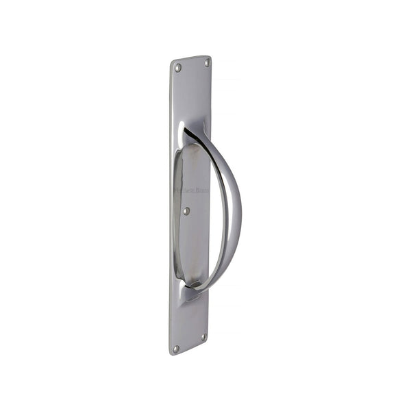 Door Pull Handle on Plate by M Marcus - Heritage Brass