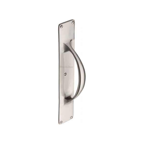 Door Pull Handle on Plate by M Marcus - Heritage Brass