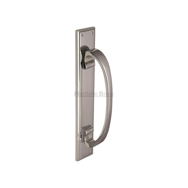 Door Pull Handle on Back Plate by M Marcus - Heritage Brass