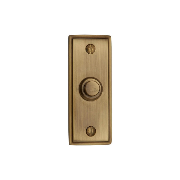 Oblong Bell Push - Antique Brass