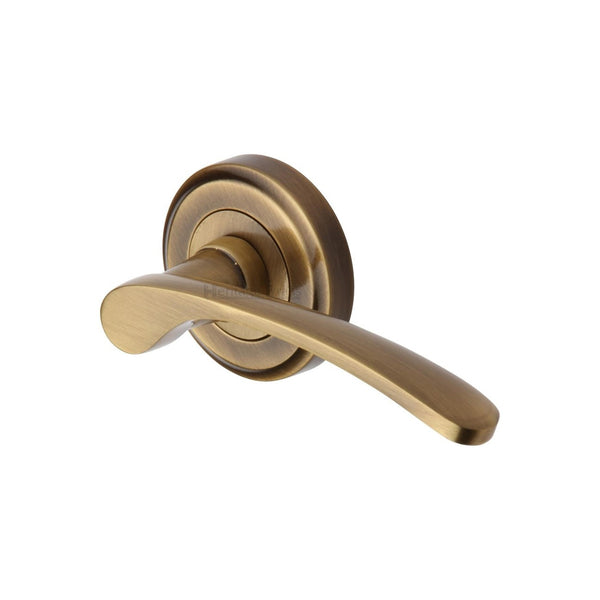 Sophia Door Handle on Round Rose by M Marcus - Heritage Brass