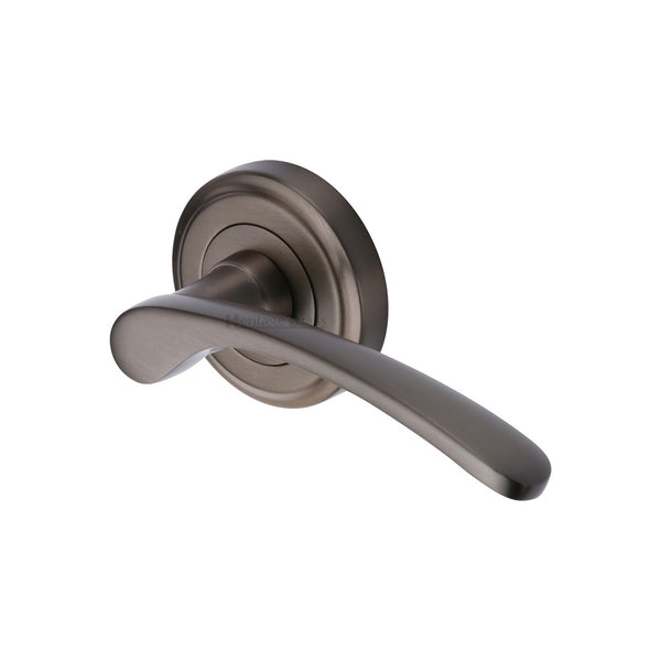 Sophia Door Handle on Round Rose by M Marcus - Heritage Brass