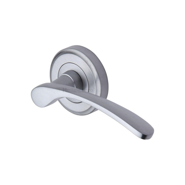 Sophia Door Handle on Round Rose by M Marcus - Heritage Brass
