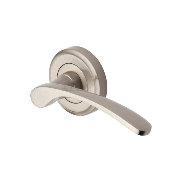 Sophia Door Handle on Round Rose by M Marcus - Heritage Brass