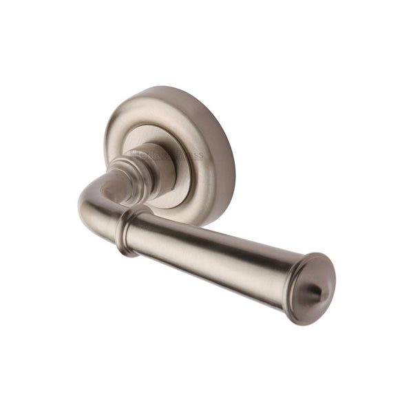 Colonial Door Handle on Round Rose by M Marcus - Heritage Brass