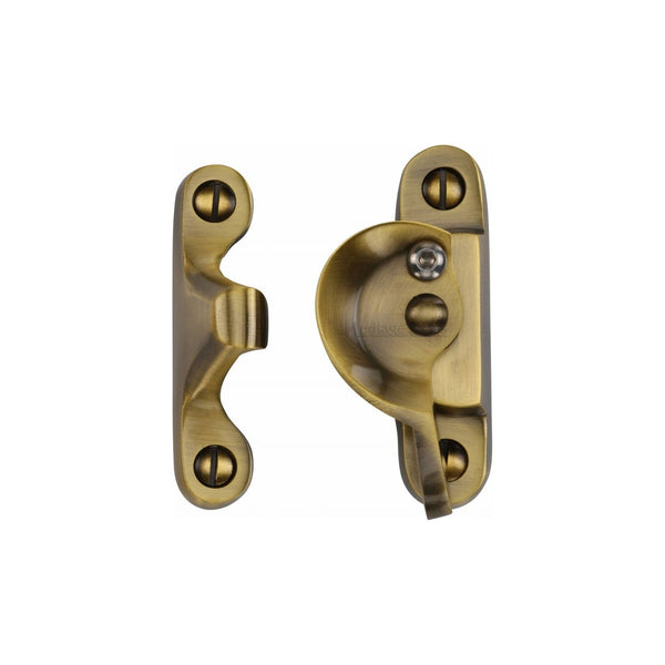 Fitch Pattern Sash Fastener Lockable by M Marcus - Heritage Brass