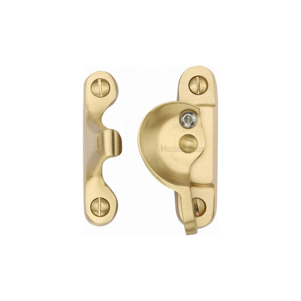 Fitch Pattern Sash Fastener Lockable by M Marcus - Heritage Brass