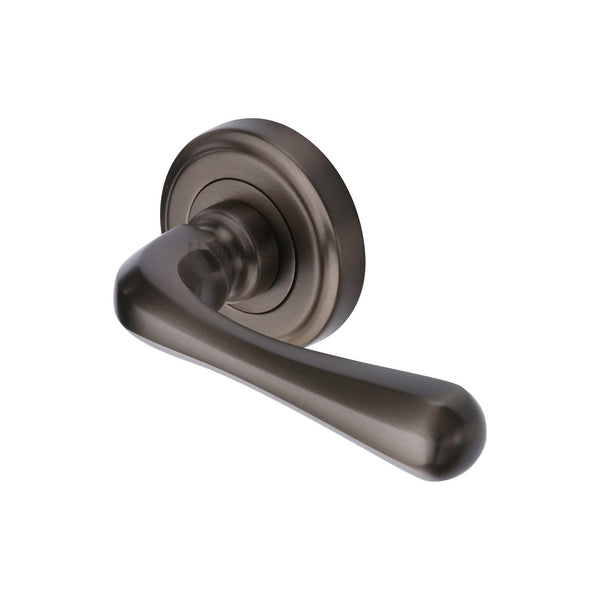 Charlbury Door Handle on Round Rose by M Marcus - Heritage Brass
