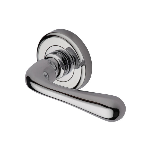 Charlbury Door Handle on Round Rose by M Marcus - Heritage Brass