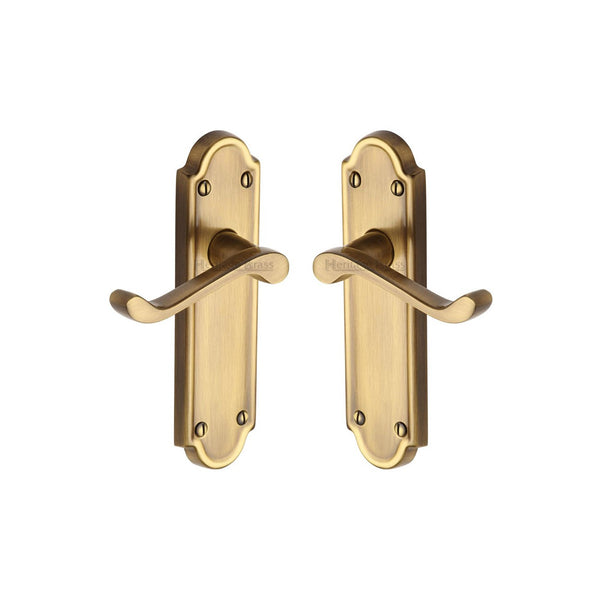 Meridian Door Handle on Plate by M Marcus - Heritage Brass