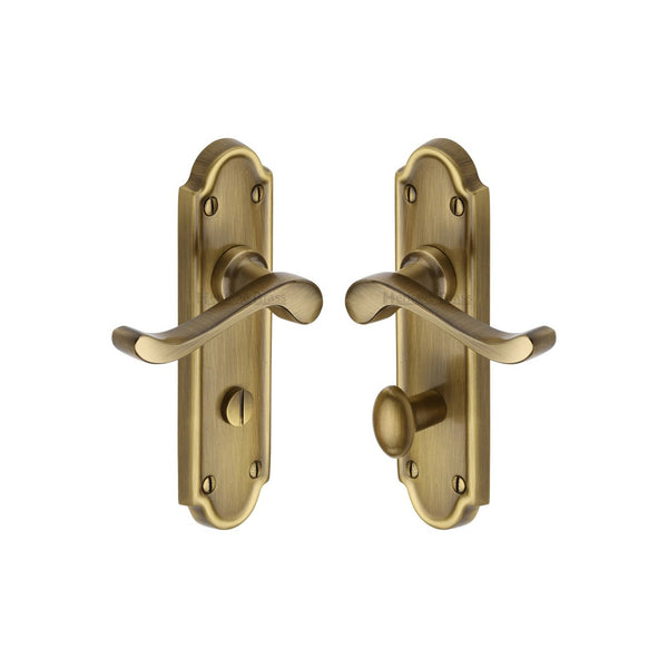 Meridian Door Handle on Plate by M Marcus - Heritage Brass