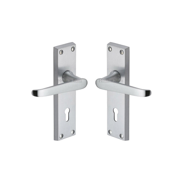 Victoria Door Handle on Plate by M Marcus - Heritage Brass