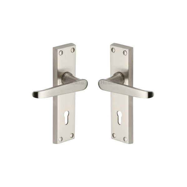 Victoria Door Handle on Plate by M Marcus - Heritage Brass