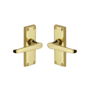 Victoria Short Door Handle on Plate by M Marcus - Heritage Brass