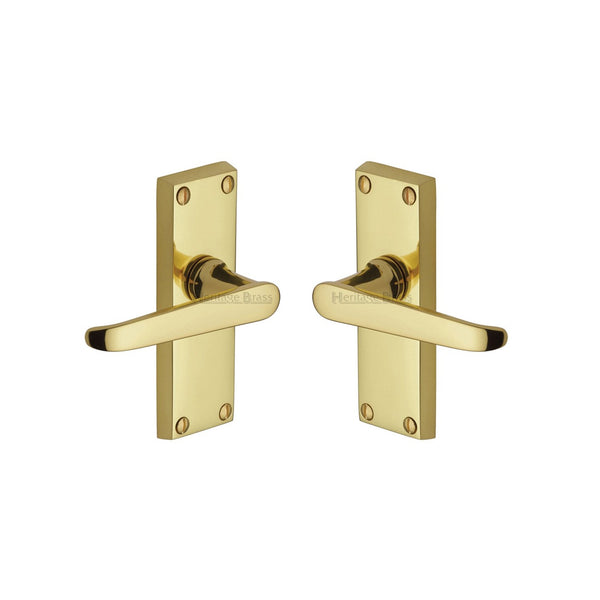 Victoria Short Door Handle on Plate by M Marcus - Heritage Brass
