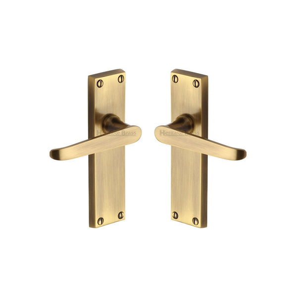 Victoria Door Handle on Plate by M Marcus - Heritage Brass