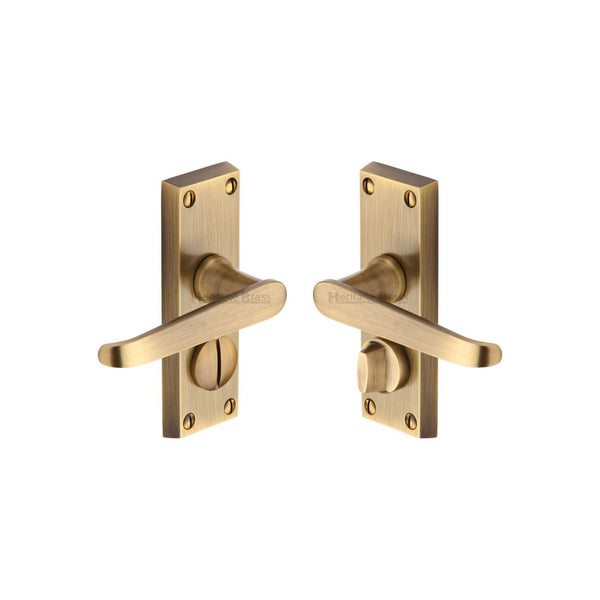 Victoria Short Door Handle on Plate by M Marcus - Heritage Brass