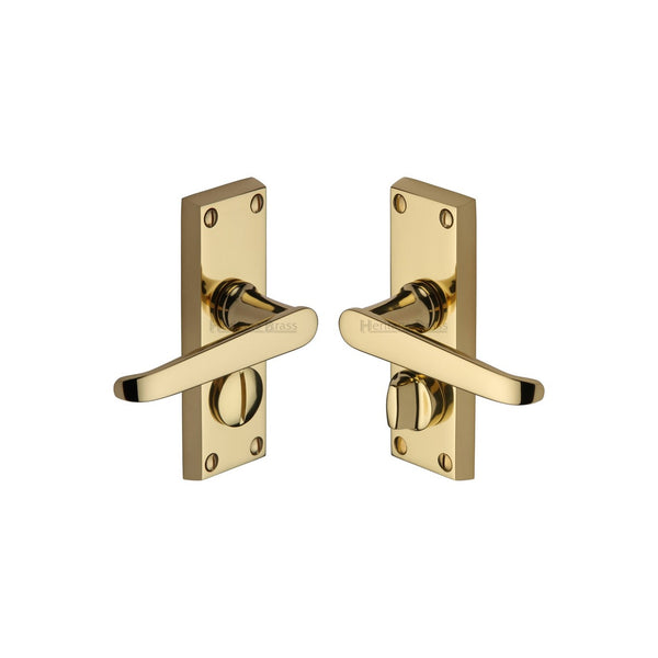 Victoria Short Door Handle on Plate by M Marcus - Heritage Brass