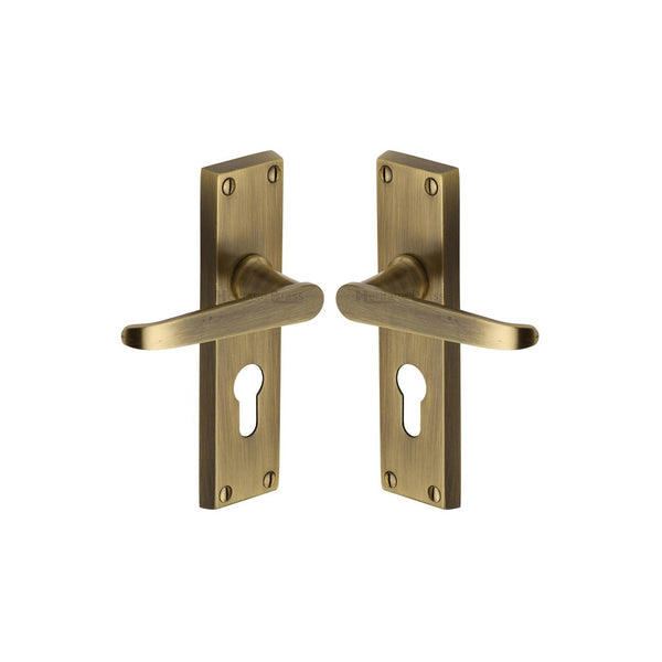 Victoria Door Handle on Plate by M Marcus - Heritage Brass