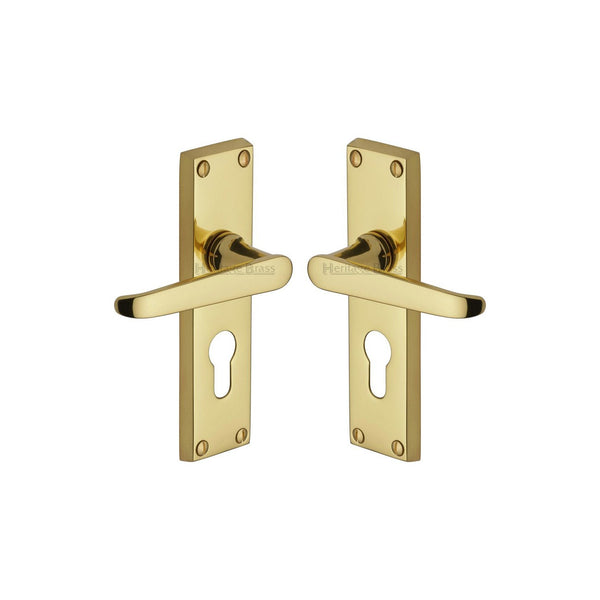 Victoria Door Handle on Plate by M Marcus - Heritage Brass