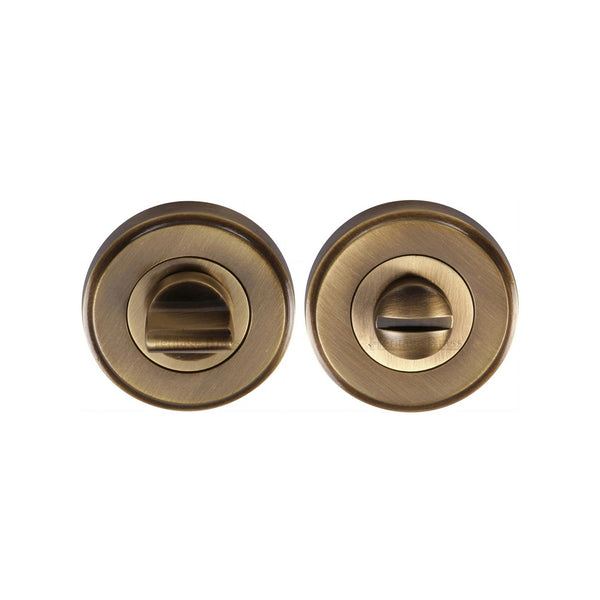 Round Bathroom Turn & Release - V4045 by M Marcus - Heritage Brass