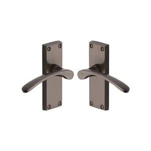 Sophia Short Door Handle on Plate by M Marcus - Heritage Brass