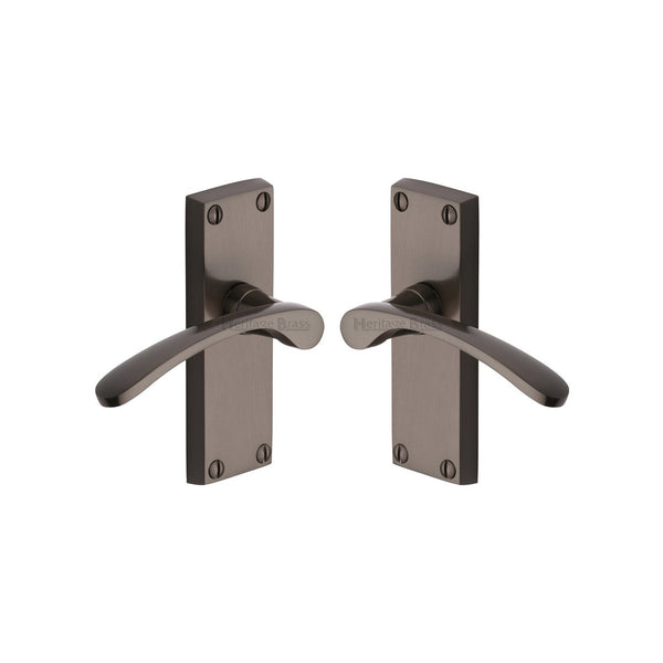 Sophia Short Door Handle on Plate by M Marcus - Heritage Brass