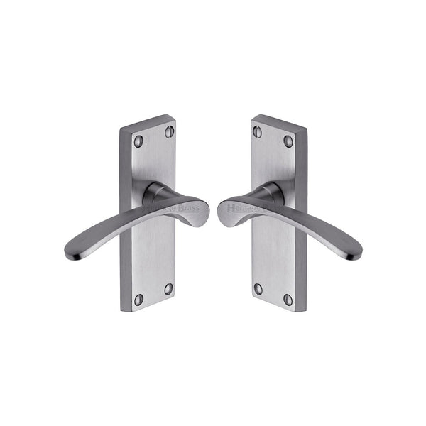 Sophia Short Door Handle on Plate by M Marcus - Heritage Brass