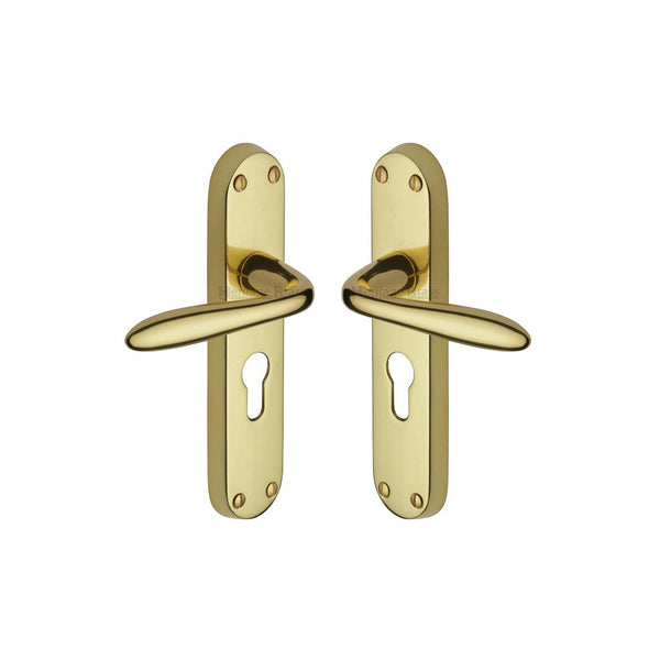 Sutton Door Handle on Plate by M Marcus - Heritage Brass