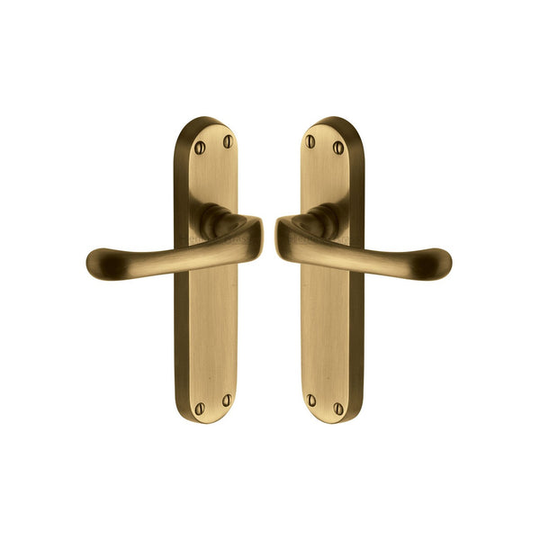 Gloucester Door Handle on Plate by M Marcus - Heritage Brass