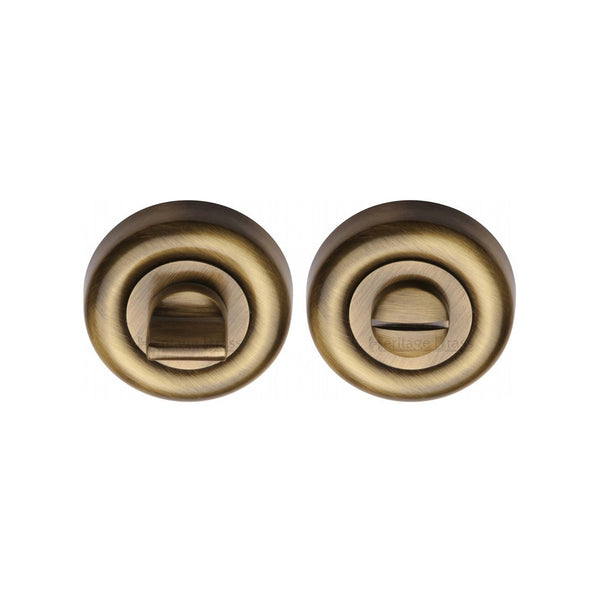 Round Bathroom Turn & Release - V6720 by M Marcus - Heritage Brass