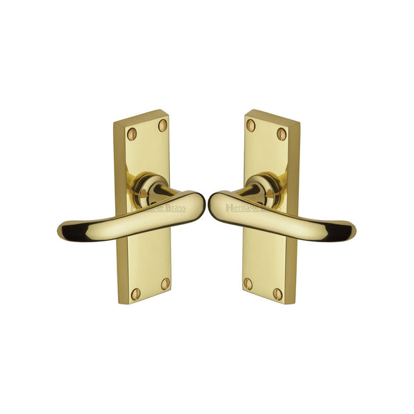 Windsor Short Door Handle on Plate by M Marcus - Heritage Brass