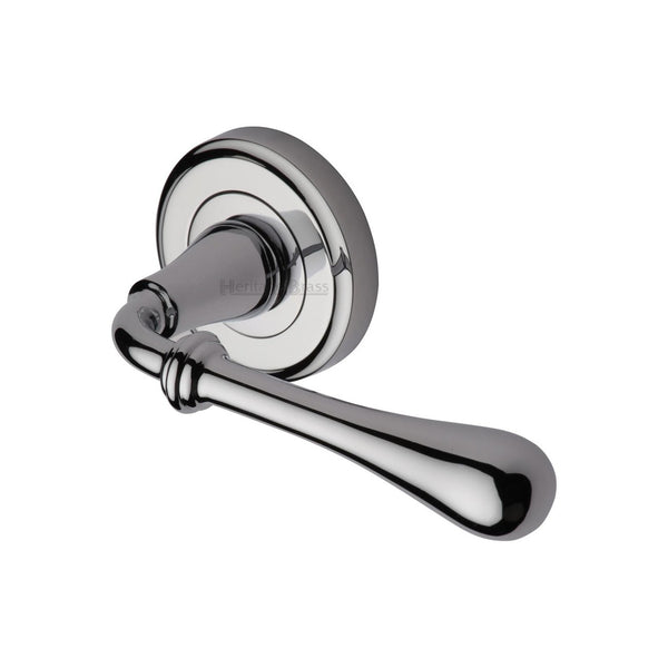 Roma Door Handle on Round Rose by M Marcus - Heritage Brass