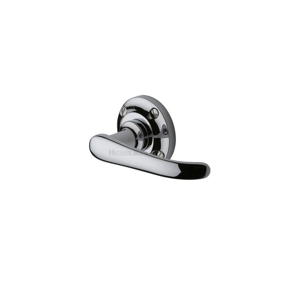 Windsor Door Handle on Round Rose by M Marcus - Heritage Brass