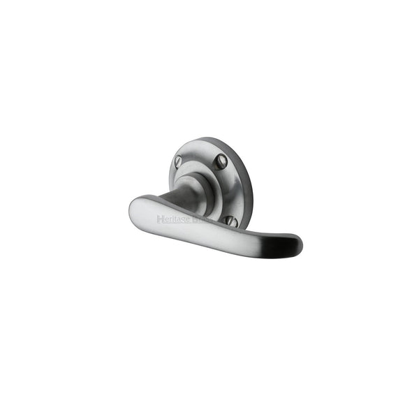 Windsor Door Handle on Round Rose by M Marcus - Heritage Brass