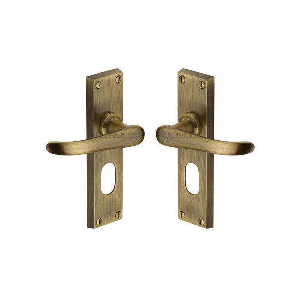 Windsor Door Handle on Plate by M Marcus - Heritage Brass