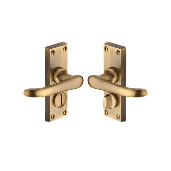 Windsor Short Door Handle on Plate by M Marcus - Heritage Brass