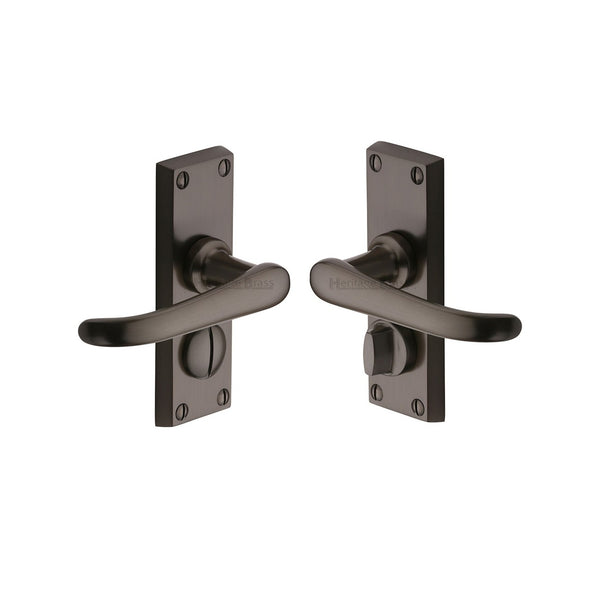 Windsor Short Door Handle on Plate by M Marcus - Heritage Brass