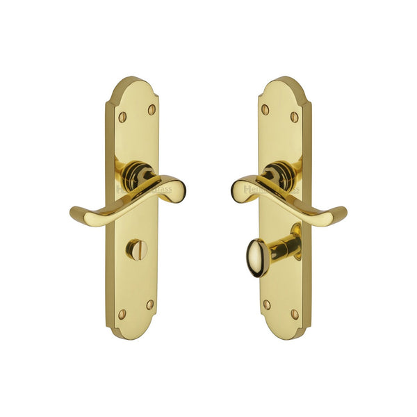 Savoy Long Door Handle on Plate by M Marcus - Heritage Brass